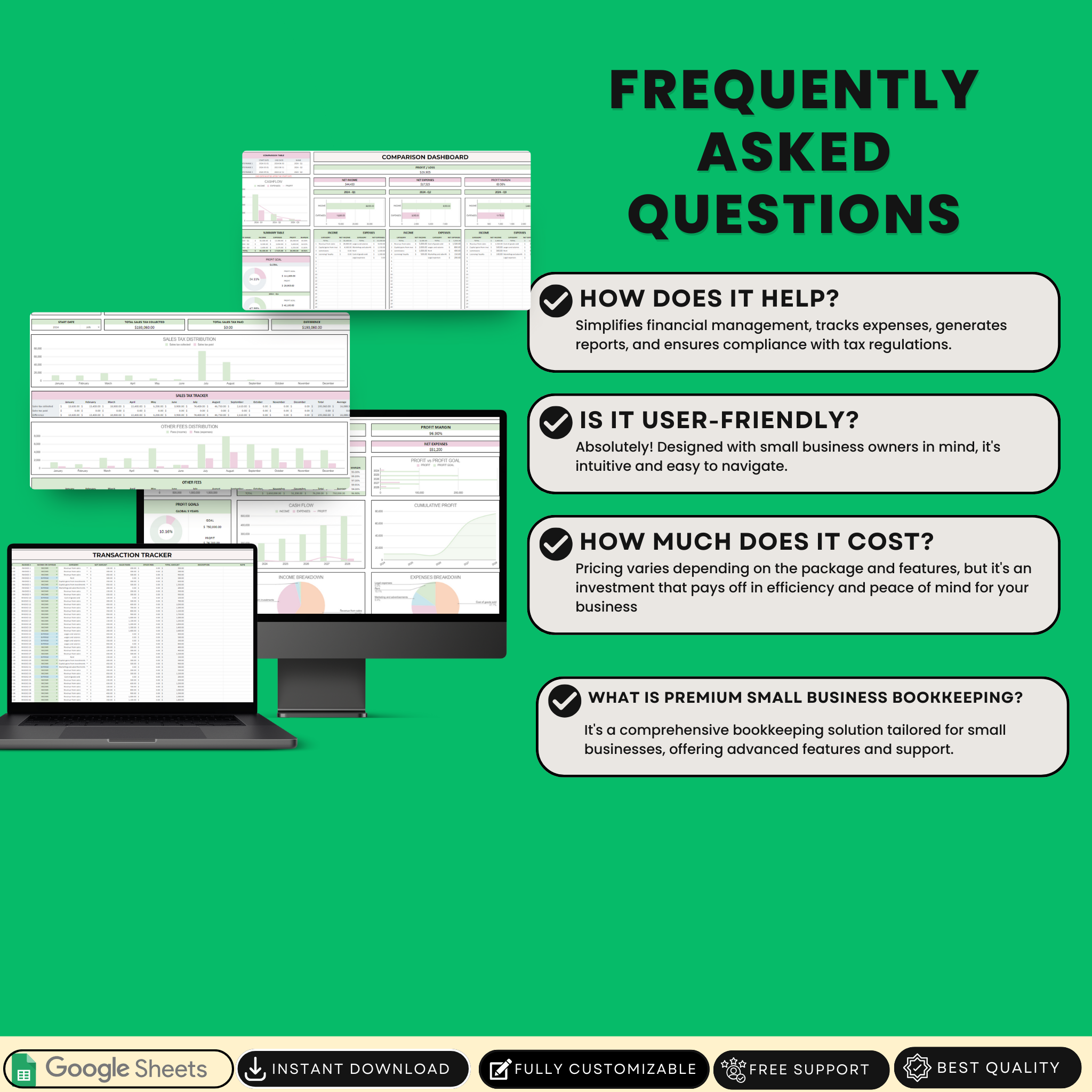 Premium Small Business Bookkeeping Spreadsheet