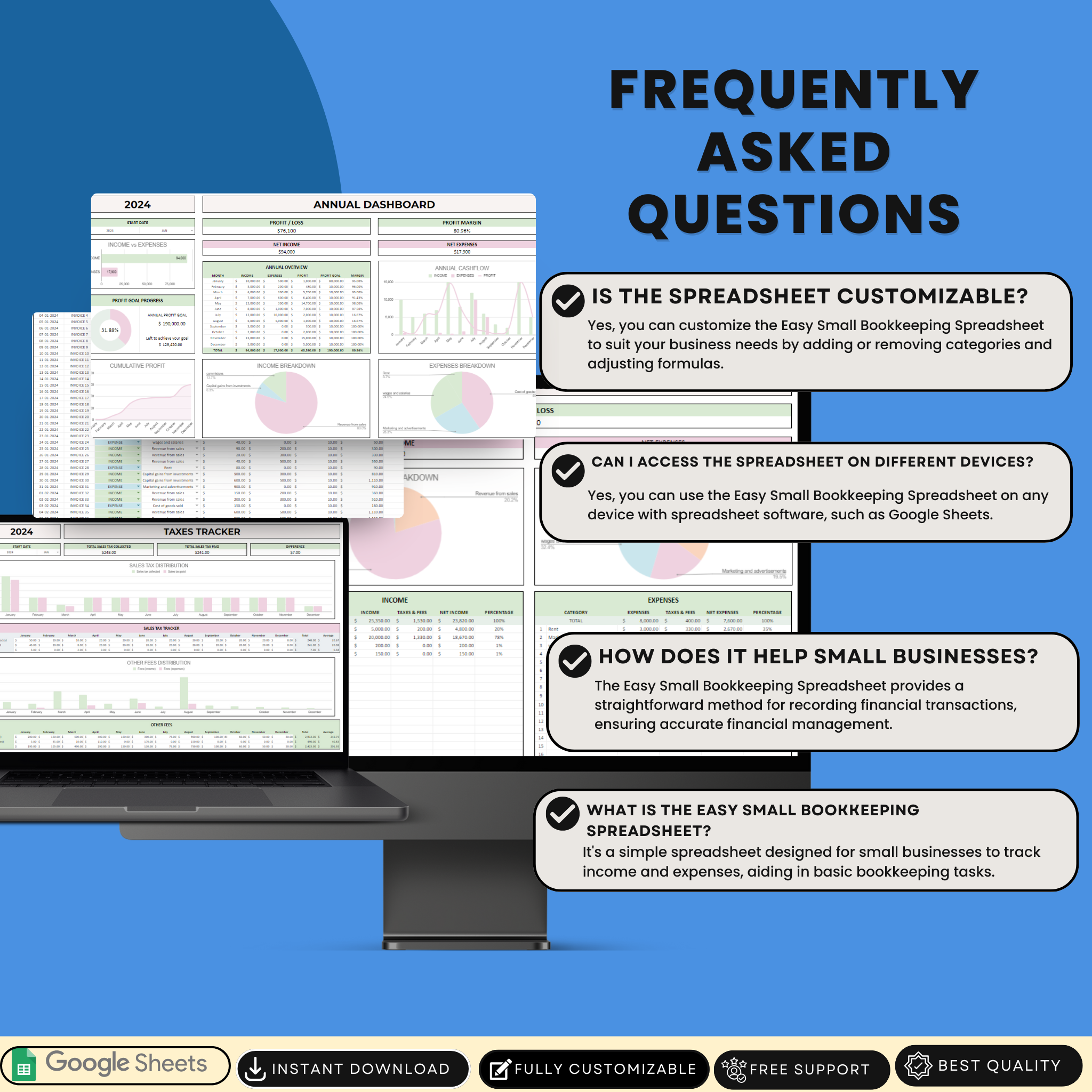 Easy Small Business Bookkeeping Spreadsheet