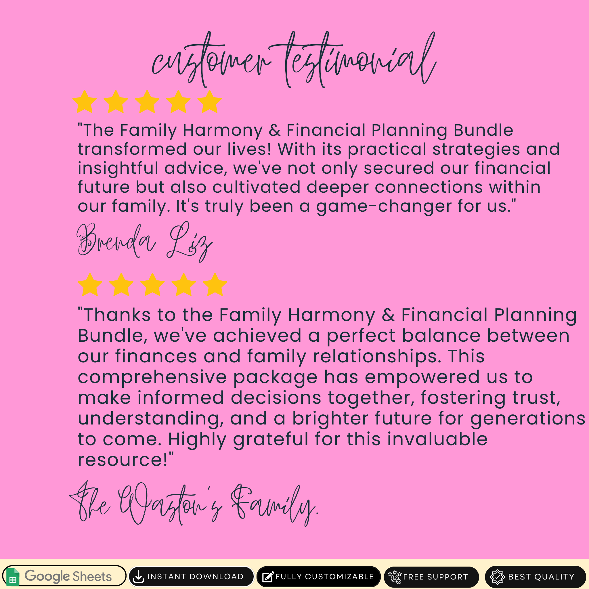 Family Harmony & Financial Planning Bundle:  7 tools to Achieve Balance in Every Aspect