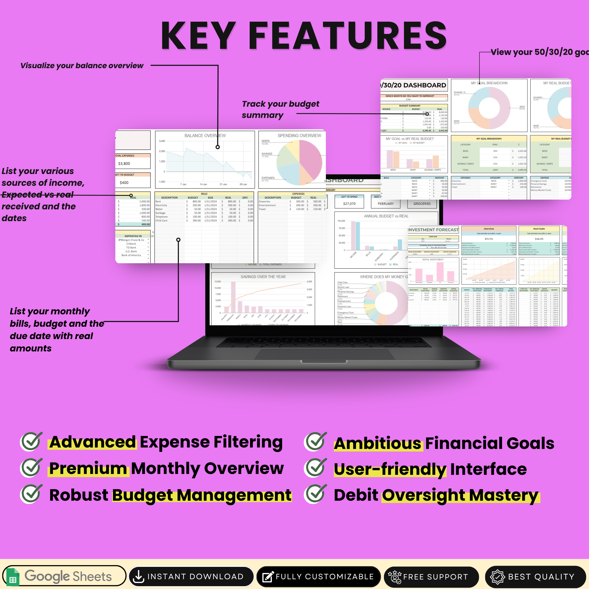 Ultimate Annual and Monthly Budget Personal Finance Tracker