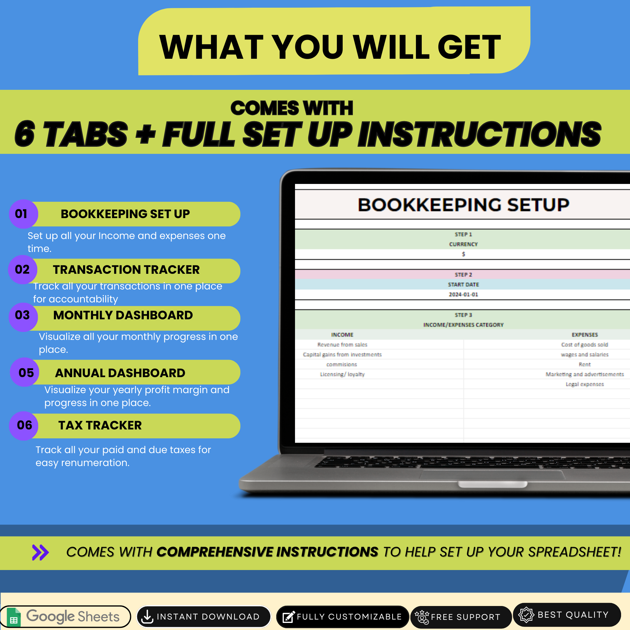 Easy Small Business Bookkeeping Spreadsheet