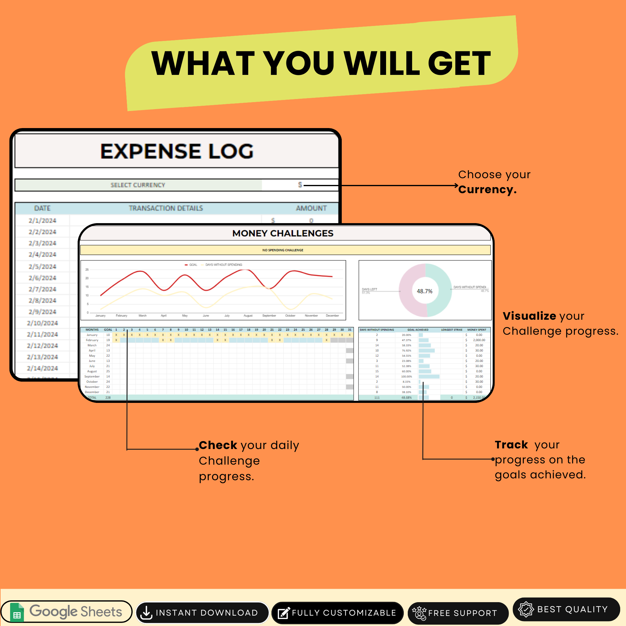 Ultimate No Spend Day Challenge Spreadsheet - Transform your spending habits