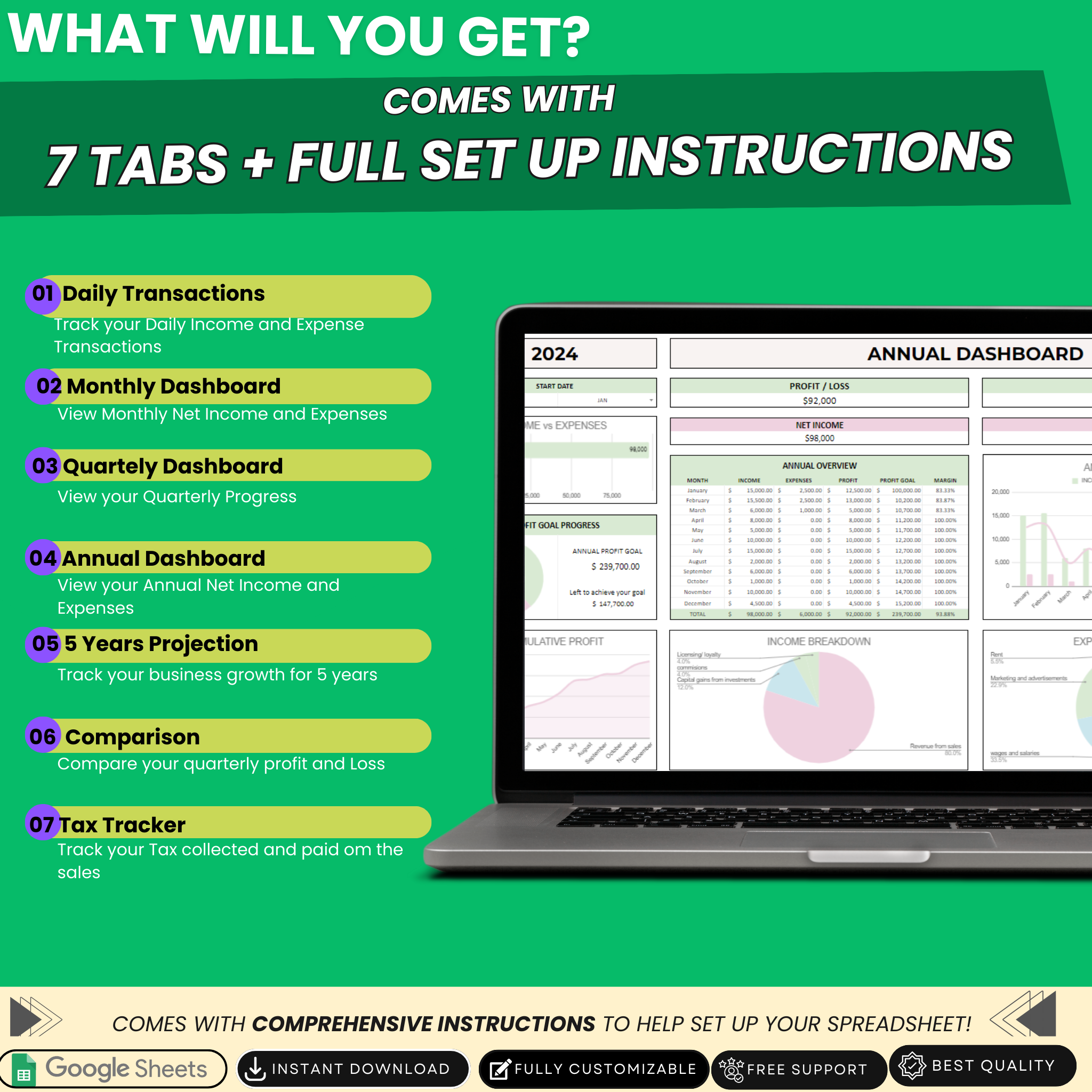 Premium Small Business Bookkeeping Spreadsheet