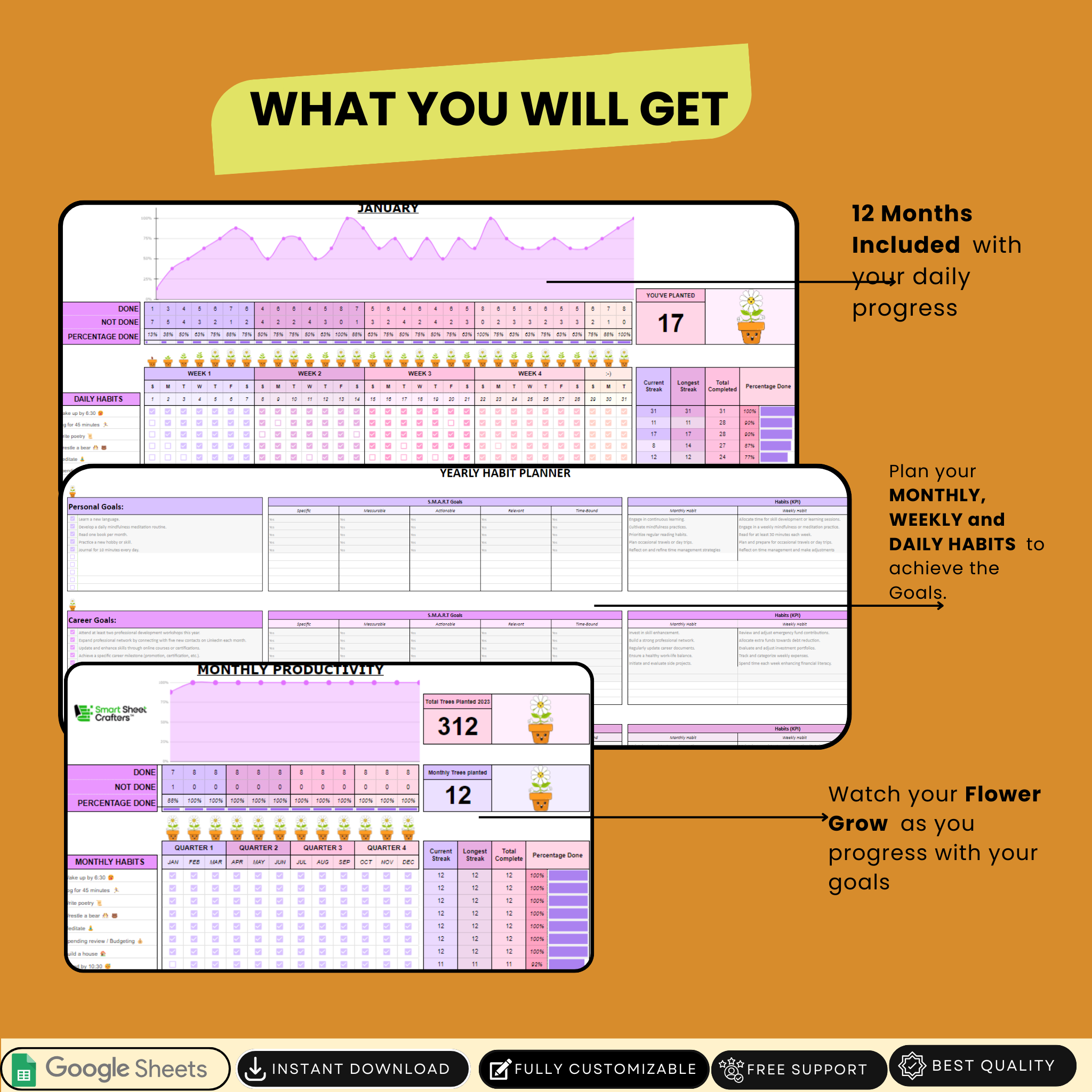 Ultimate Habit Tracker Purple – Reach Your Goals with Daily Tracking