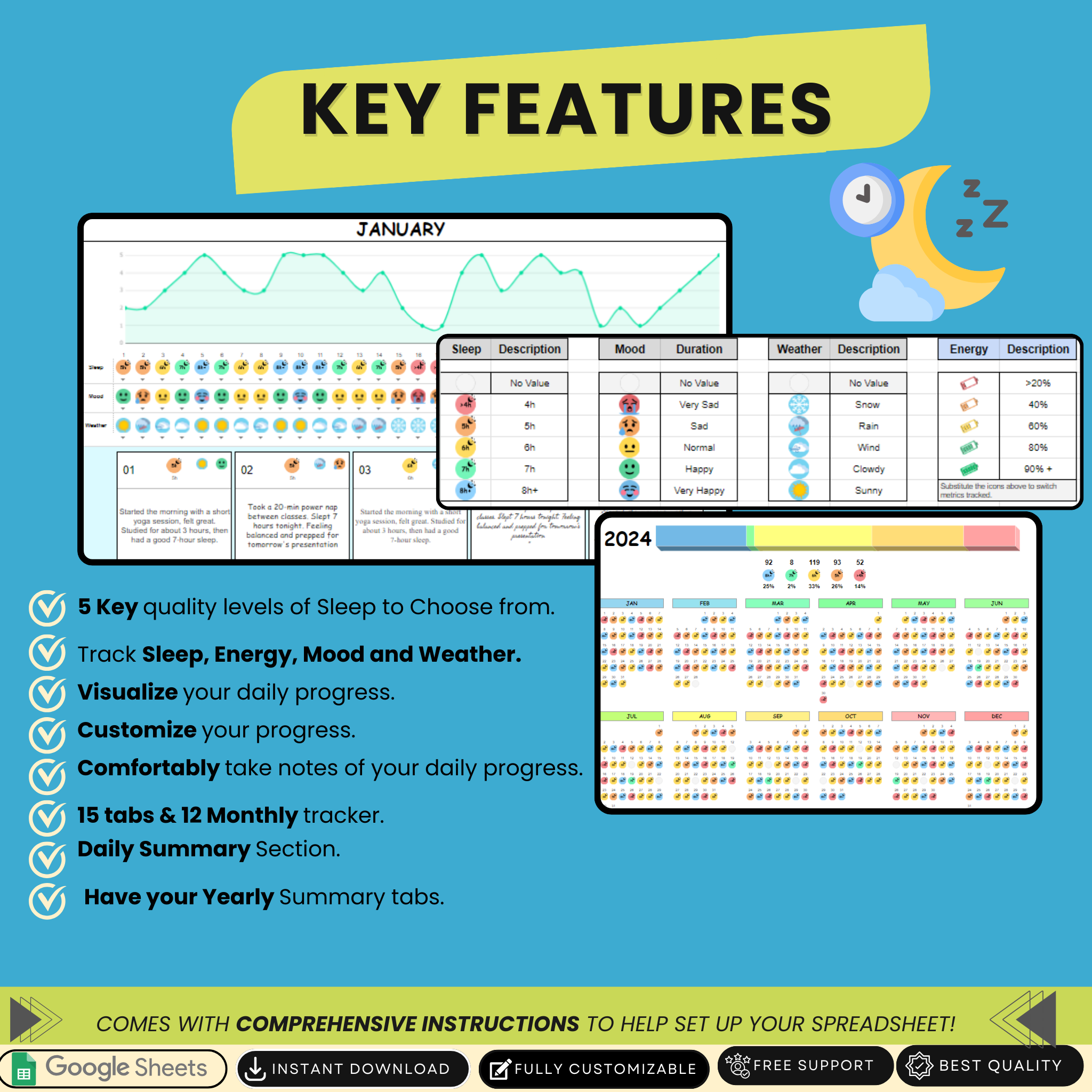 Ultimate Sleep Tracker – Elevate Your Days with Our Google Sheets Sleep Tracker