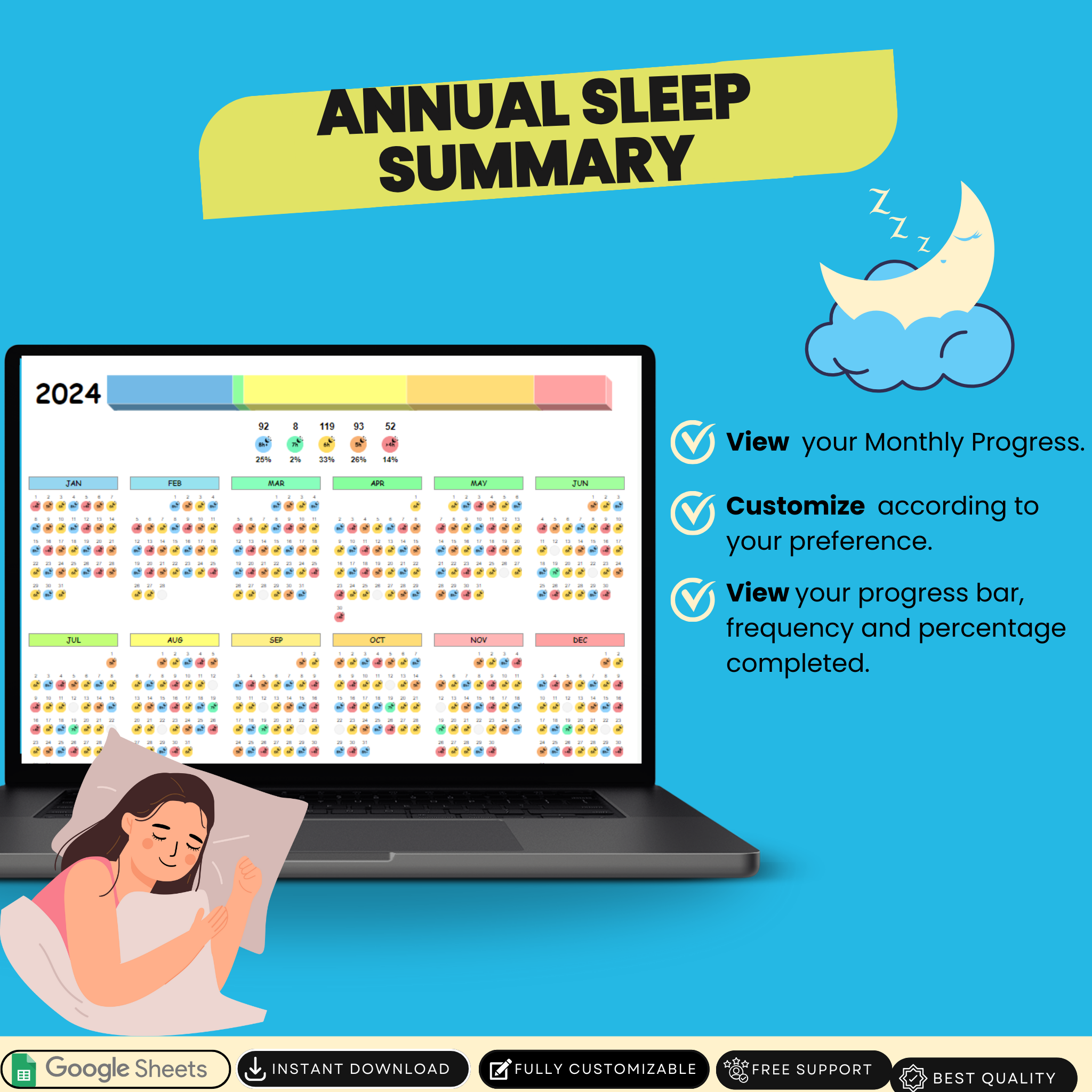 Ultimate Sleep Tracker – Elevate Your Days with Our Google Sheets Sleep Tracker