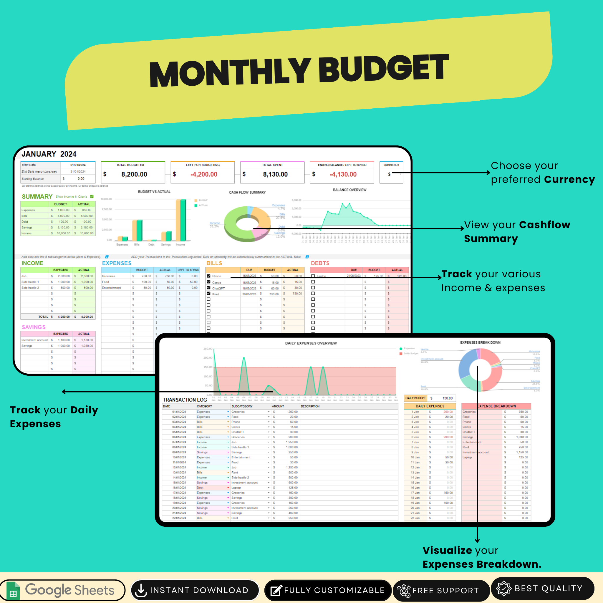 Ultimate Monthly Budget Spreadsheet - Master Your Finances