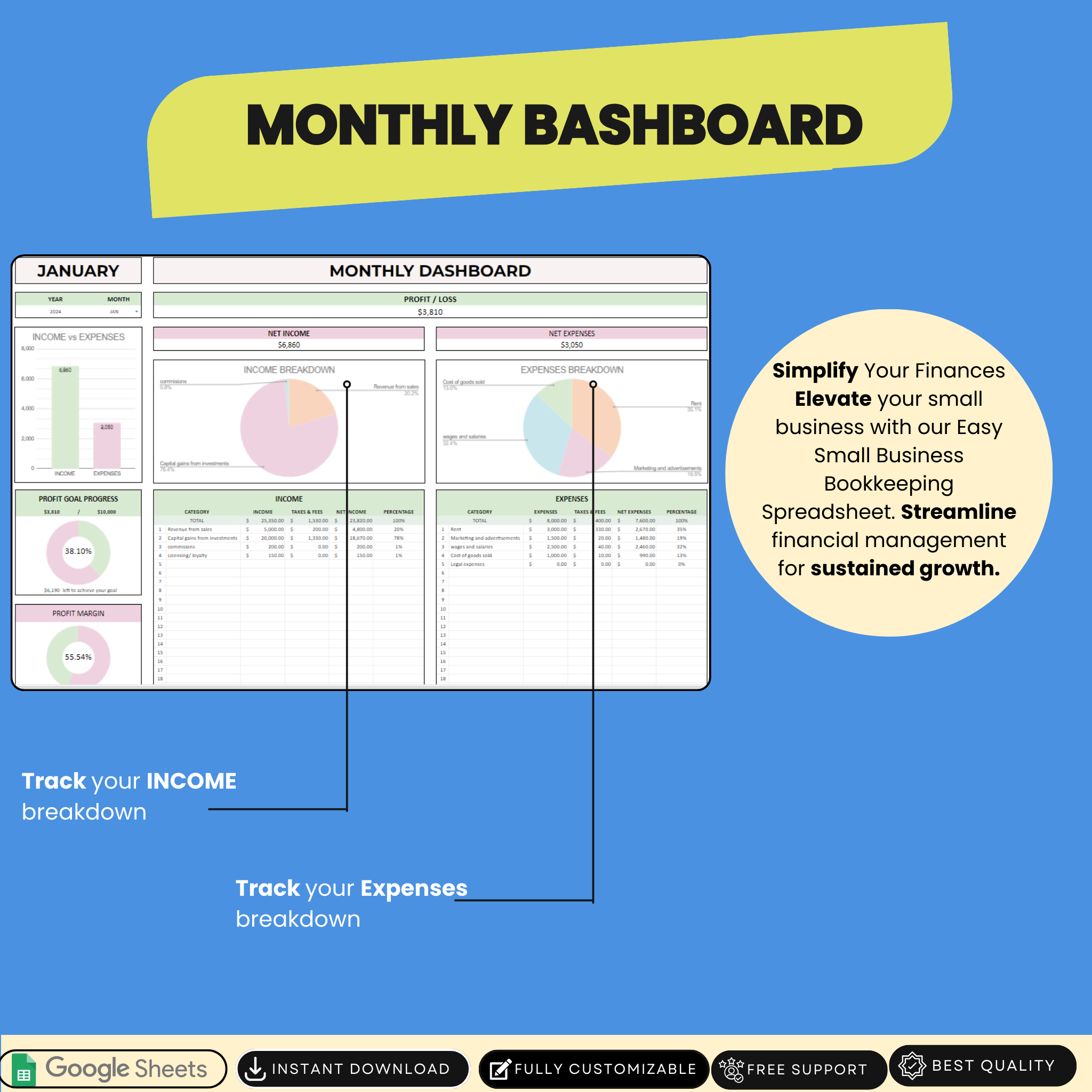 Easy Small Business Bookkeeping Spreadsheet