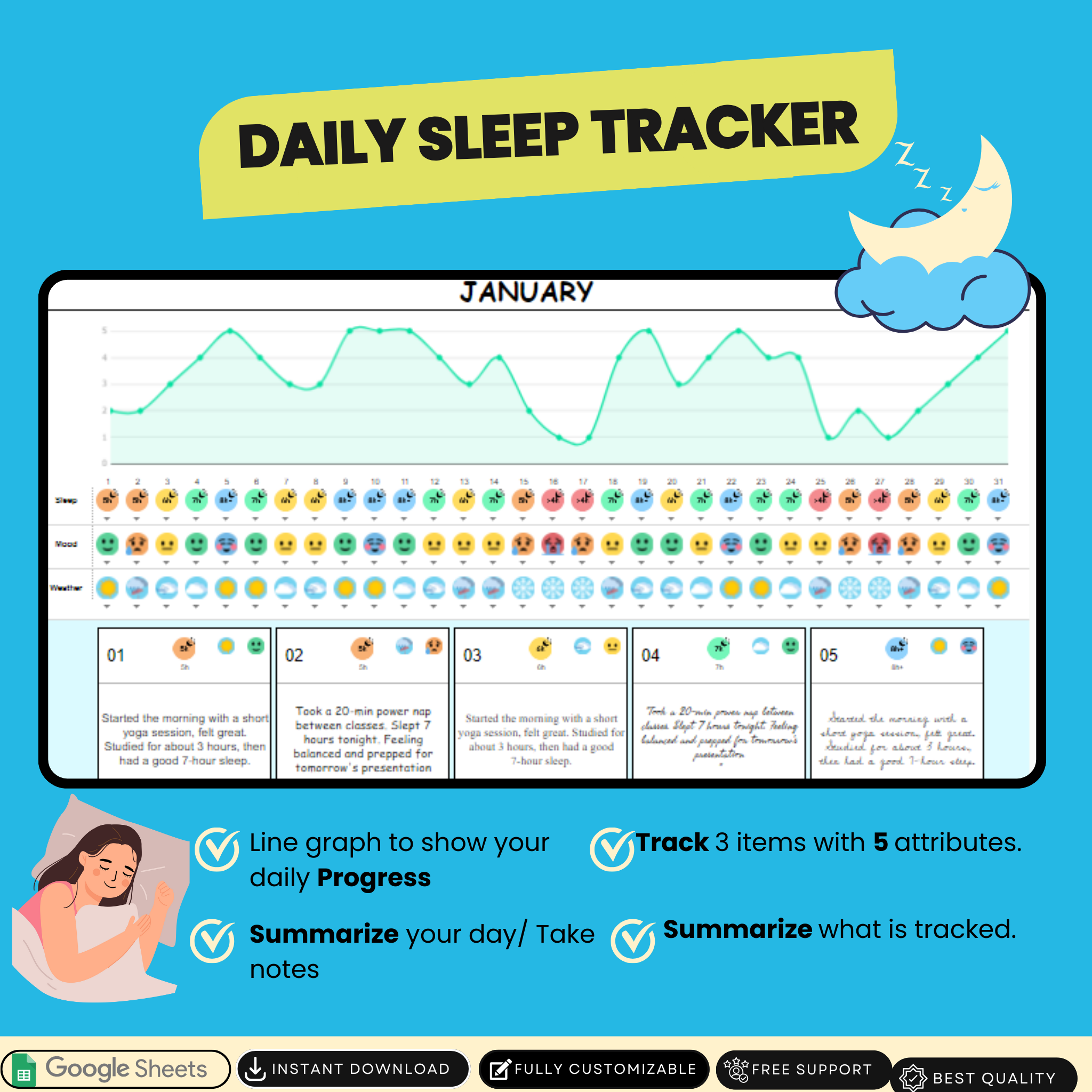 Ultimate Sleep Tracker – Elevate Your Days with Our Google Sheets Sleep Tracker