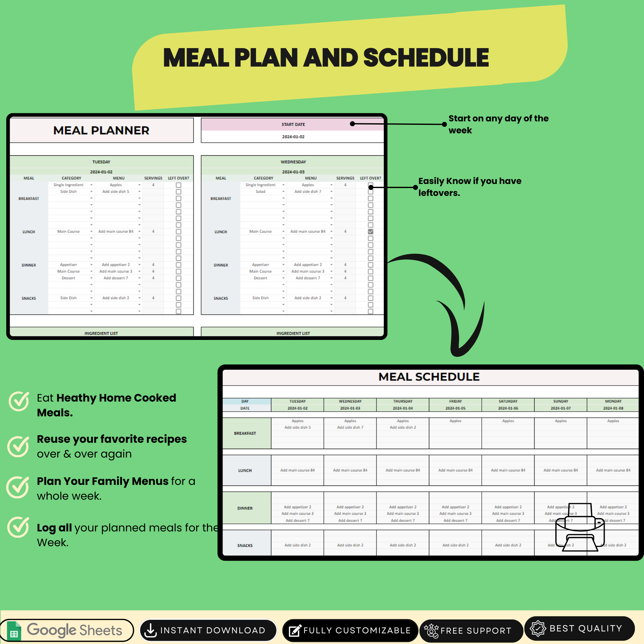 Ultimate Weekly Meal Planner -  includes meal plans, recipes, tear-out grocery lists and more