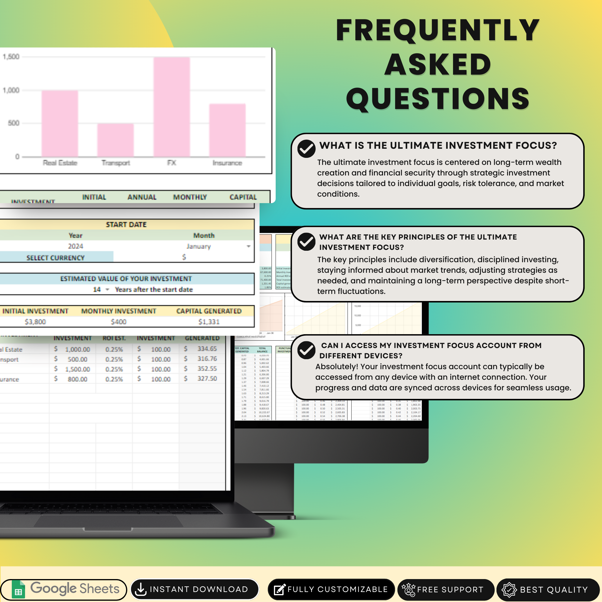 Ultimate Investment Focus spreadsheet -  Chart Your Investment Journey