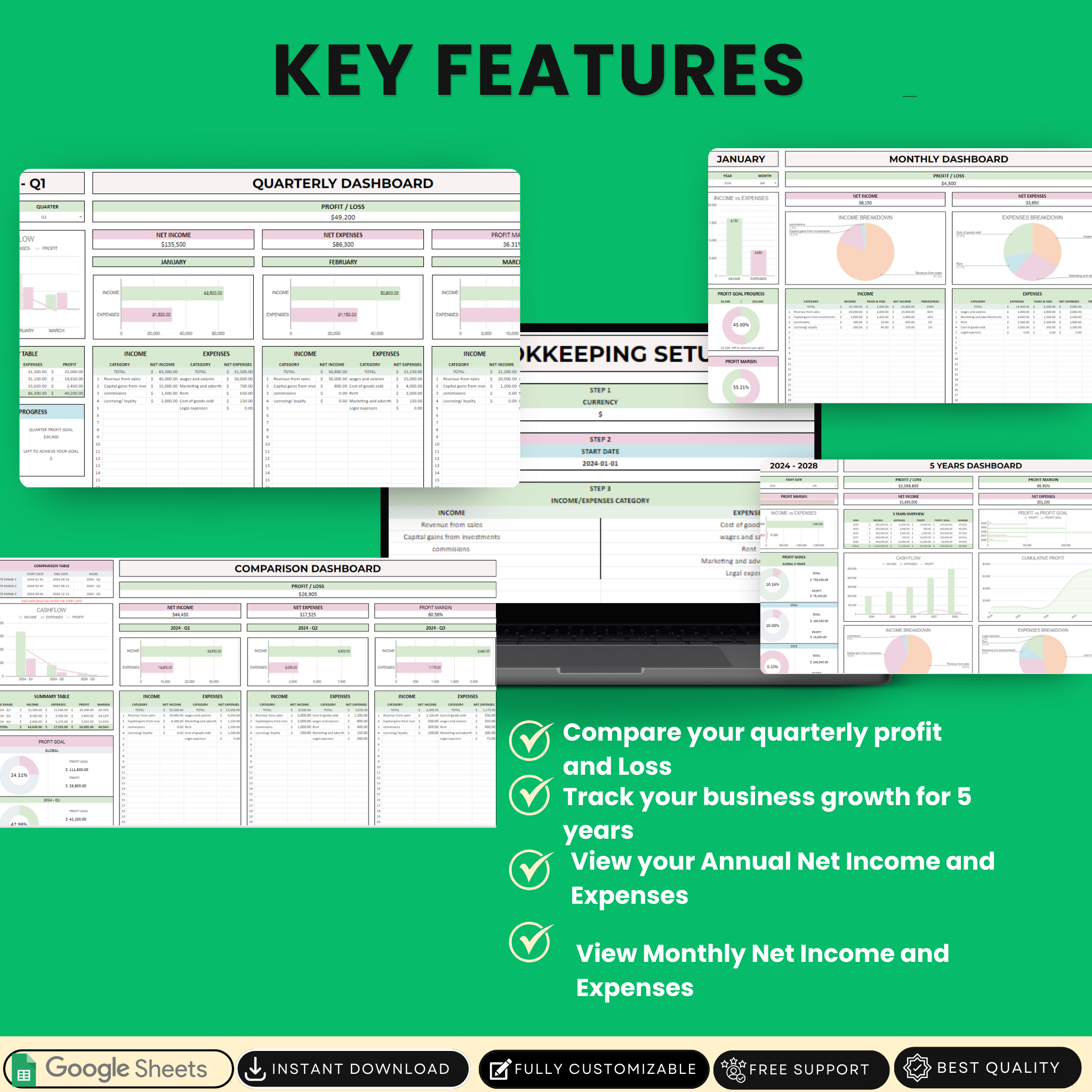 Premium Small Business Bookkeeping Spreadsheet