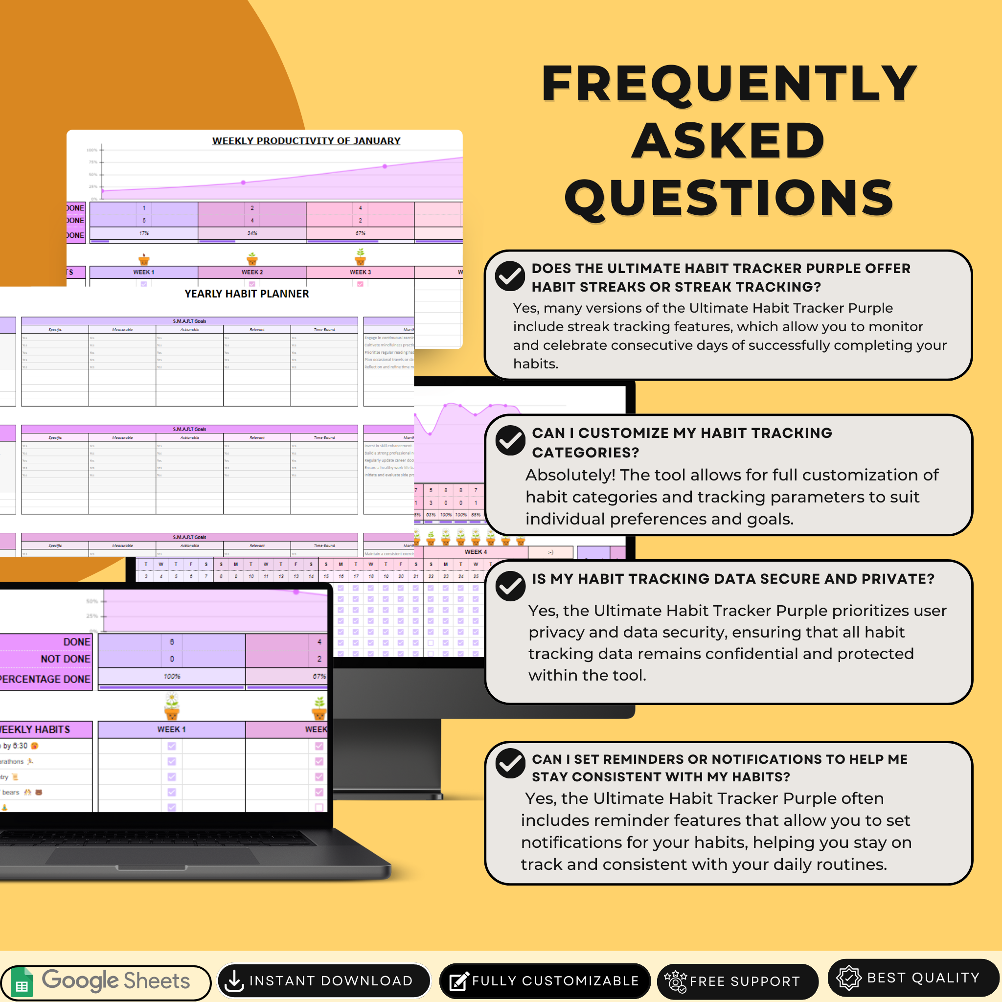 Ultimate Habit Tracker Purple – Reach Your Goals with Daily Tracking