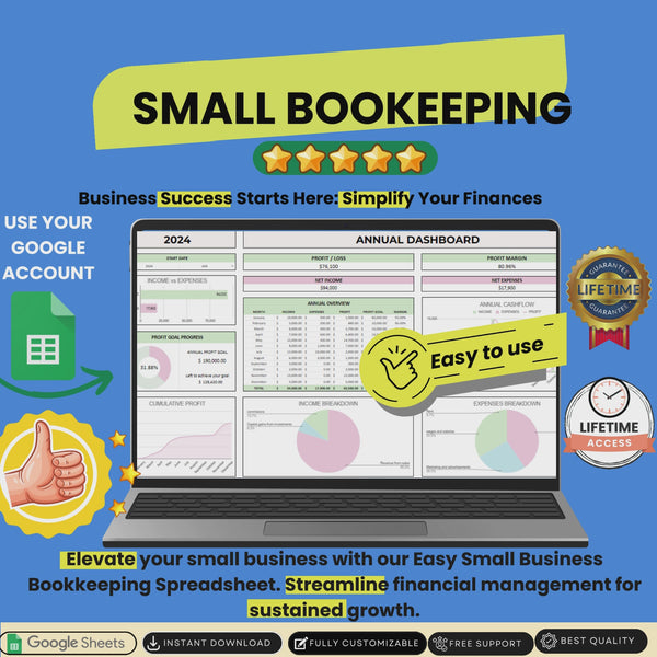 Easy Small Business Bookkeeping Spreadsheet